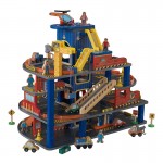 Garaj pentru masinute cu 6 nivele si spalatorie Deluxe Car Garage - Kidkraft cu 32 de piese din lemn